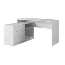 Corner computer table DUO, white